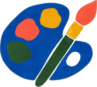 Paleta e pincel ilustrados